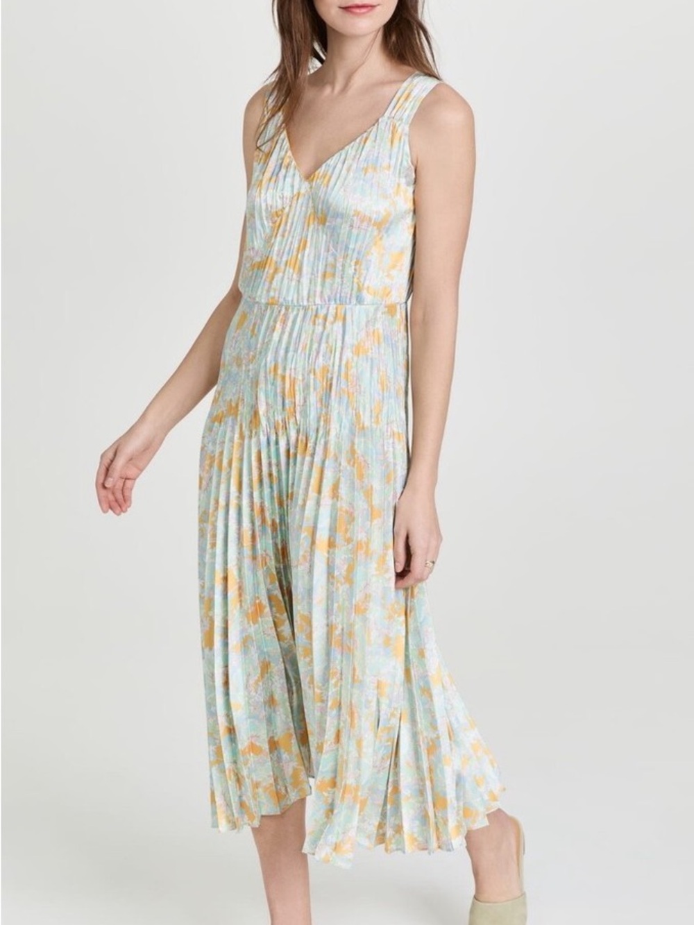 Vince Lotus Pleated Slip Dress